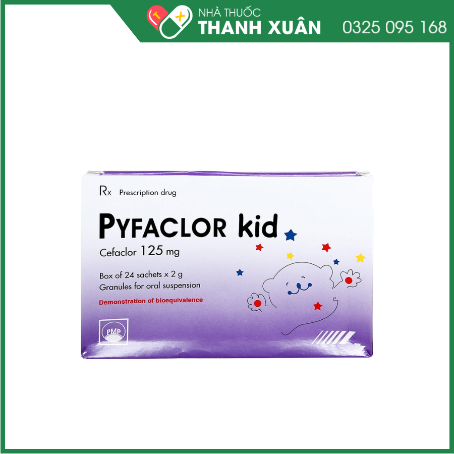 Cốm pha hỗn dịch uống Pyfaclor Kid 125mg trị nhiễm khuẩn